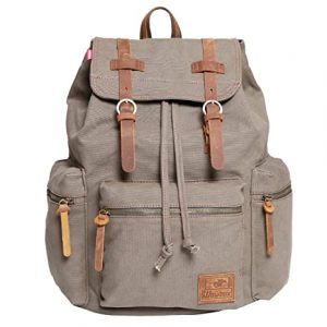 Wowbox Canvas Backpack Vintage Leather