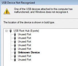 1 USB Device Not Recognized