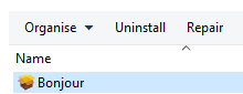 6.uninstall Bonjour Service