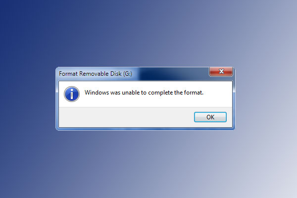 Windows Was Unable to Complete the Format