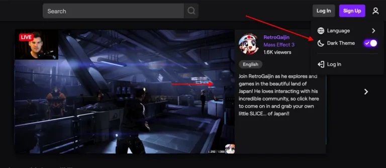 twitch dark mode