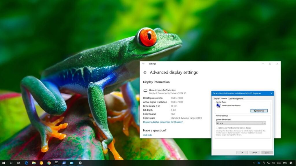 change refresh rate windows 10