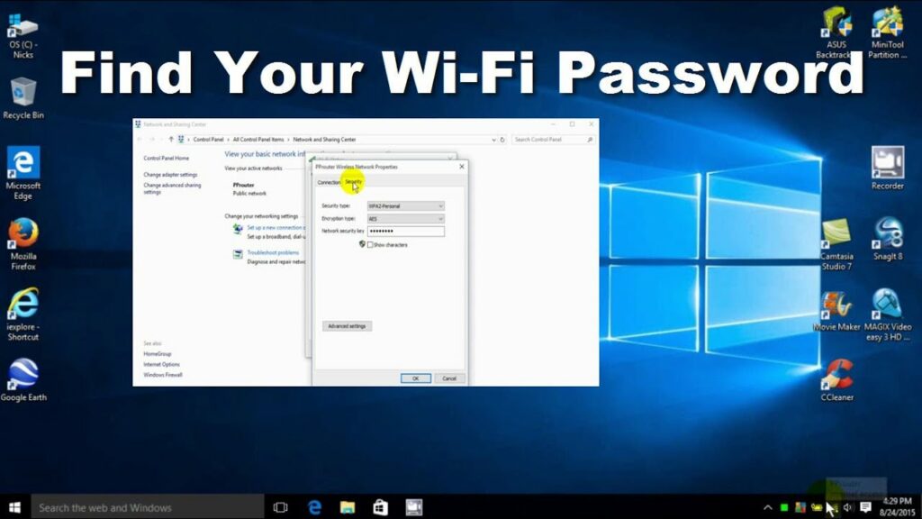 how to find wifi password on windows 10