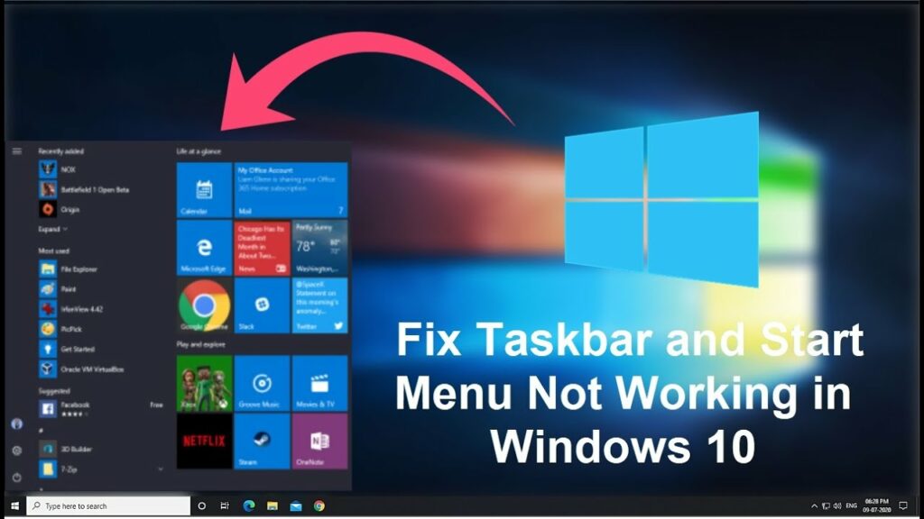 taskbar not working