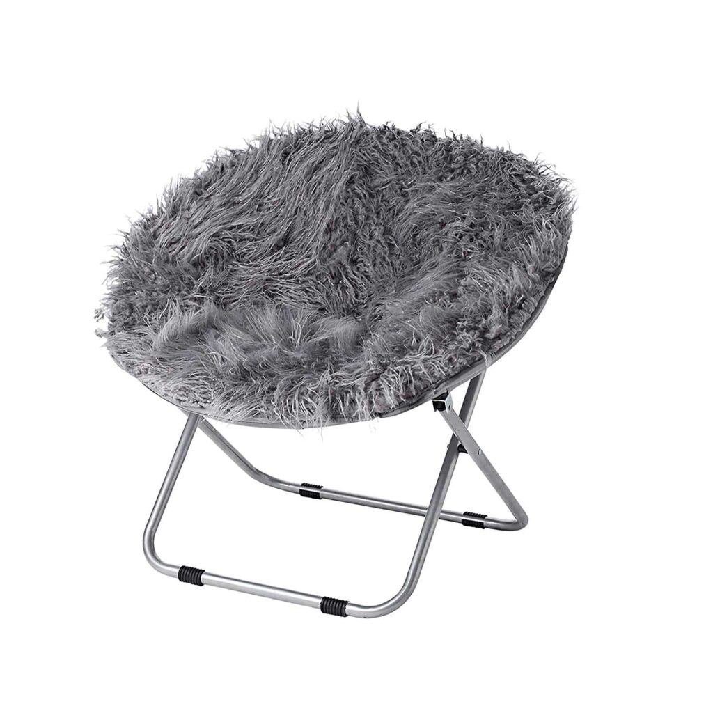 DormCo Fur Moon Chair-- Dark Gray