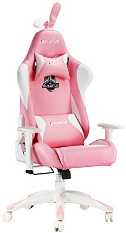  AutoFull Pink Gaming Chair With Rabbit Ears