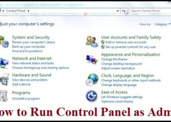 run control panel admin