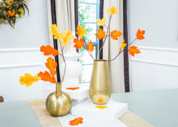 diy crepe paper leaf branches