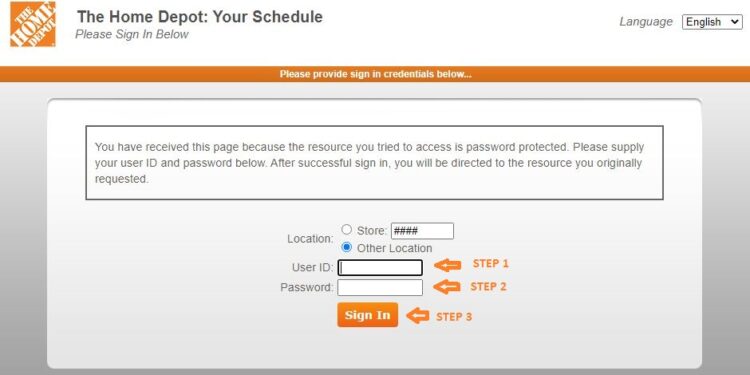 my apron home depot login schedule