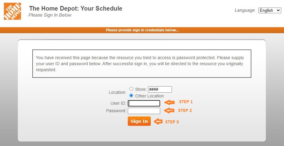 my apron home depot login schedule