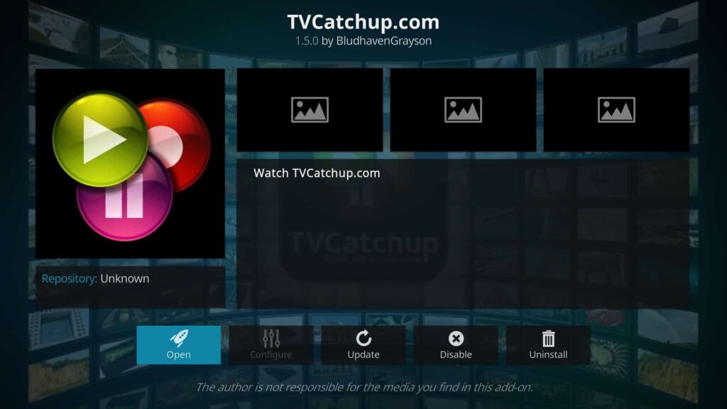 XBMC TVCatchup Kodi Add-on