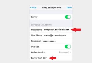 Earthlink webmail settings