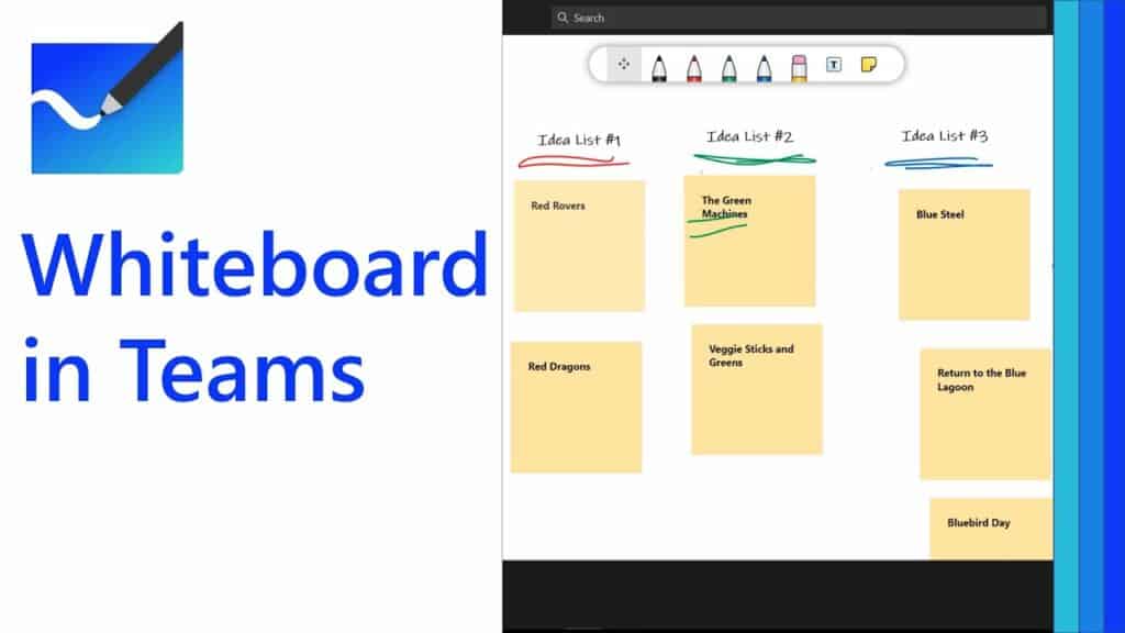 how to use whiteboard in Microsoft teams