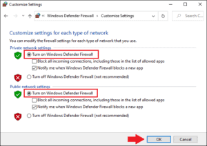 Disable Windows firewall