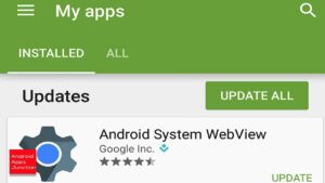 Update the Android system Webview app
