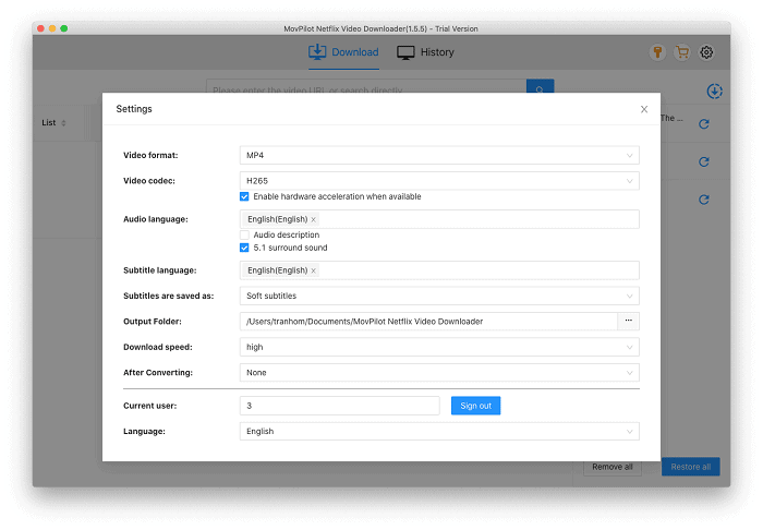 Adjust Output Settings