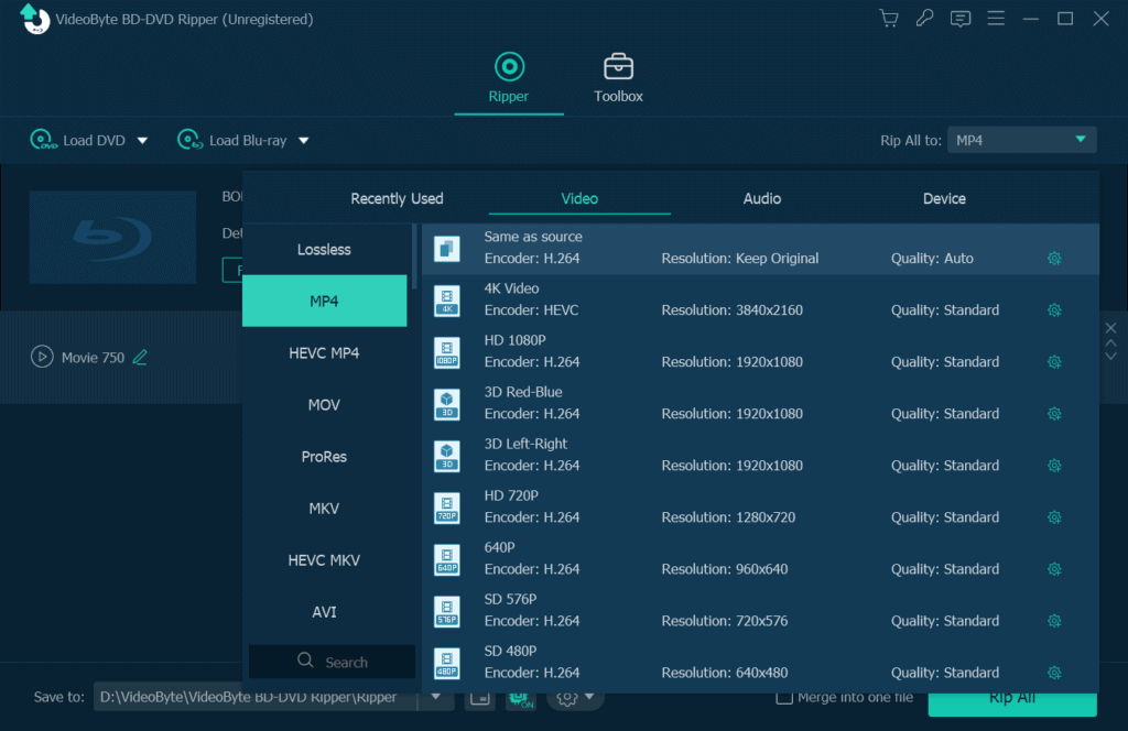 Video Output Format