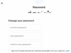 input the new password and re-enter it