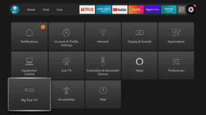 After that, navigate to Settings and click My Fire TV