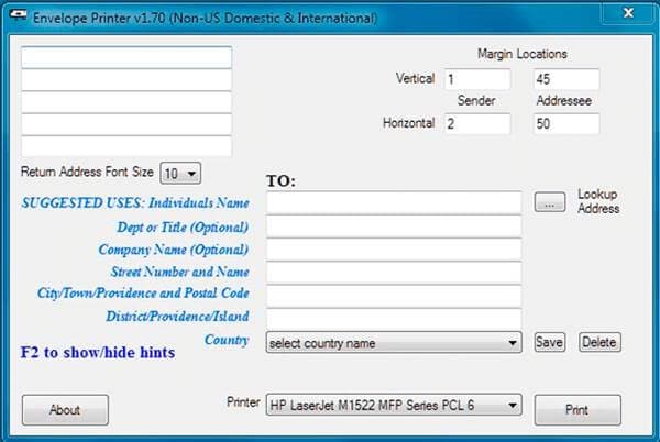 Envelope Printing Software