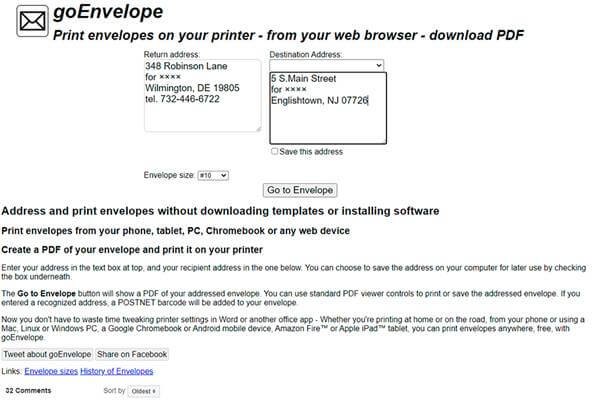 Envelope Printing Software